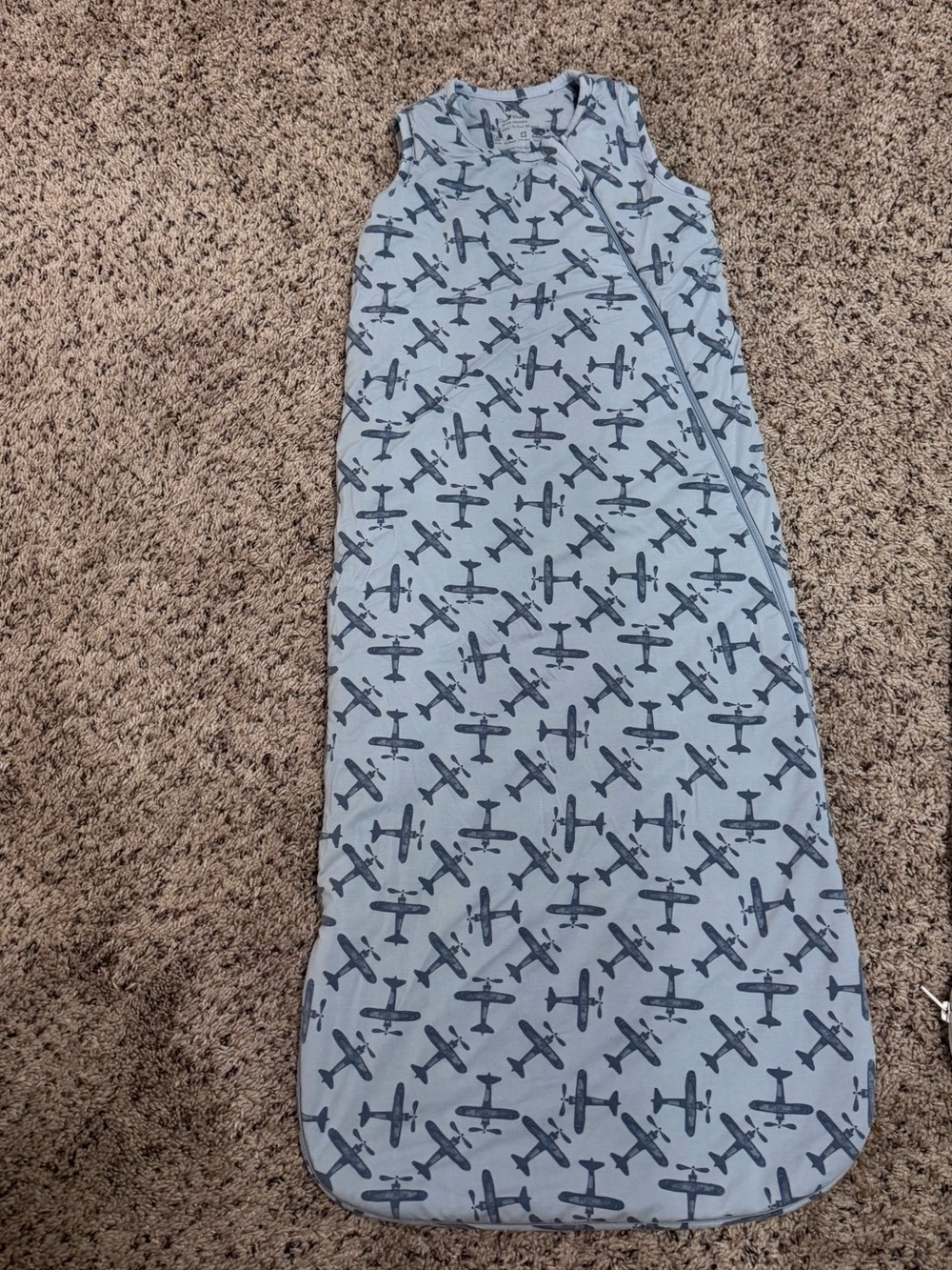 Sweet Bamboo Blue Airplane-Print Sleep Sack